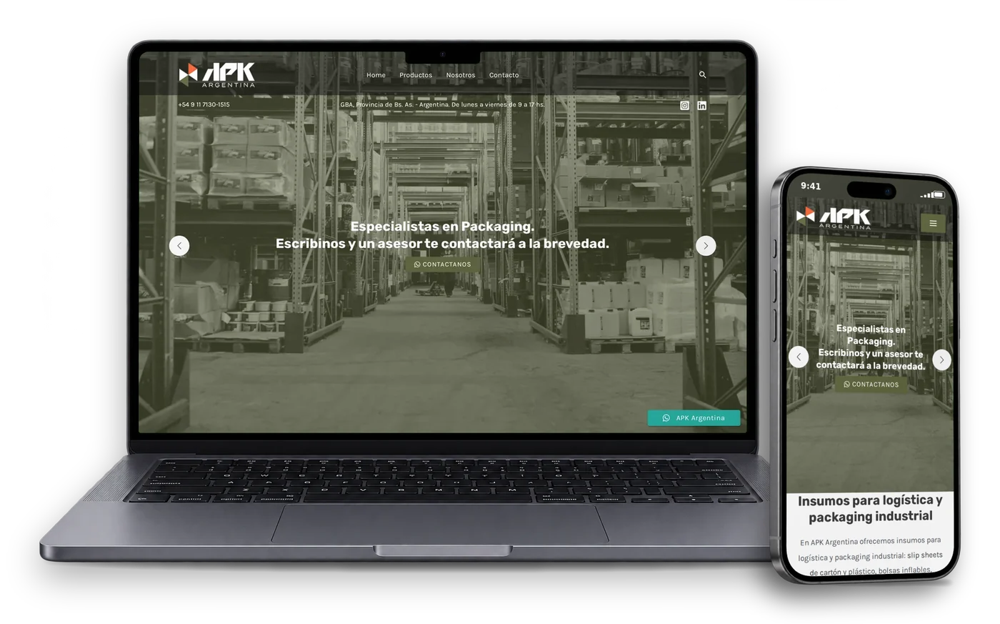 El sitio de APK Argentina en una notebook y en un teléfono